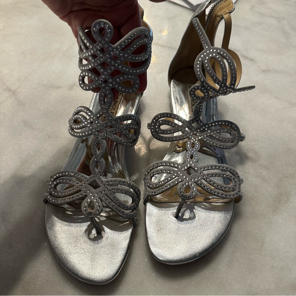 Badgley Mischka Womens Tempe Platino Sandals in Silver Platinum Size 7.5 - Picture 12 of 15